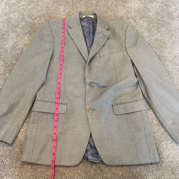Chaps Mens Slim‎ Fit Sports Coat Blazer Linen Blend Light Grey Size 38R - Picture 9 of 11